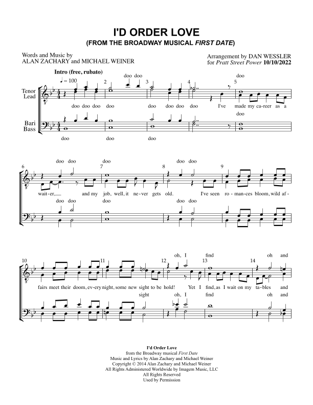 I'd Order Love (arr. Dan Wessler)