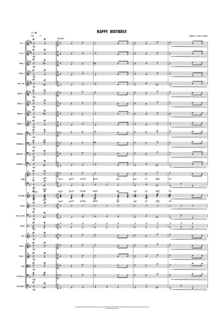 Happy Birthday - Big Band and optional Strings (arr. Daryl McKenzie)