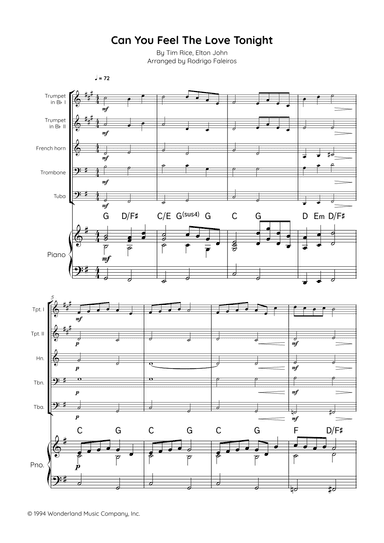 Can You Feel The Love Tonight (arr. Rodrigo Faleiros)
