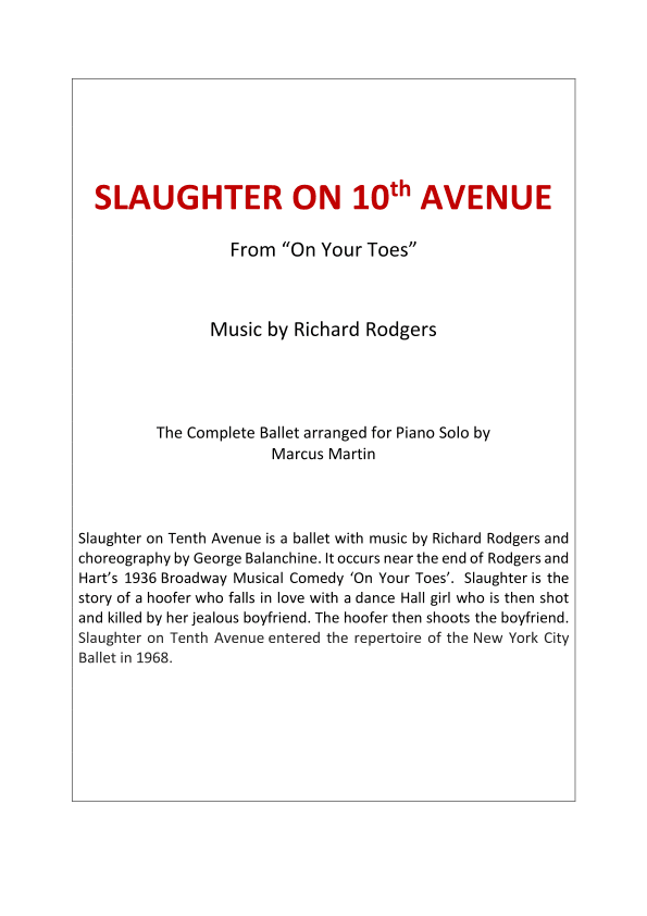 Slaughter On Tenth Avenue (arr. Marcus Martin)
