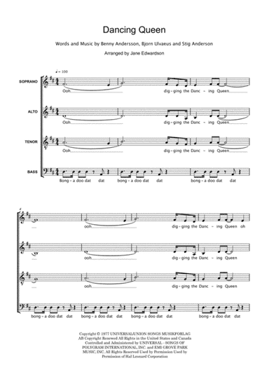 Dancing Queen (arr. Jane Edwardson)