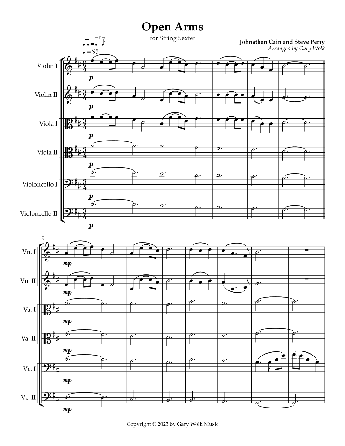 Open Arms (arr. Gary Wolk)