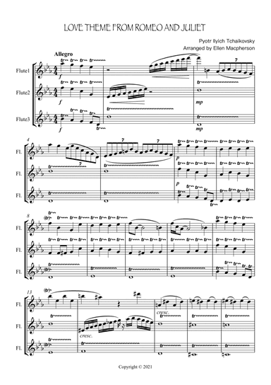 TCHAIKOVSKY - LOVE THEME FROM ROMEO AND JULIET FOR FLUTE TRIO (arr. Ellen Macpherson)