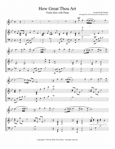 How Great Thou Art Instrumental Violin Solo (arr. Joshua Lancaster, Byron Foxx)