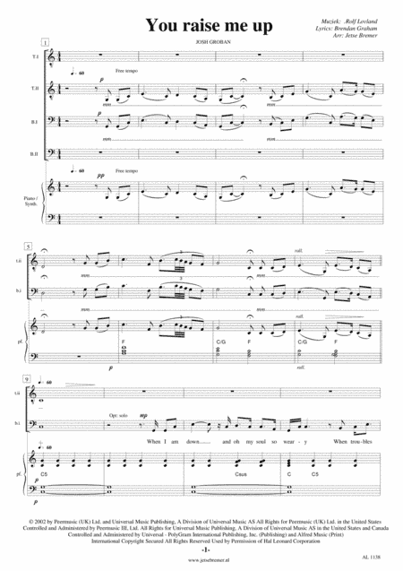 You Raise Me Up (arr. Jetse Bremer)