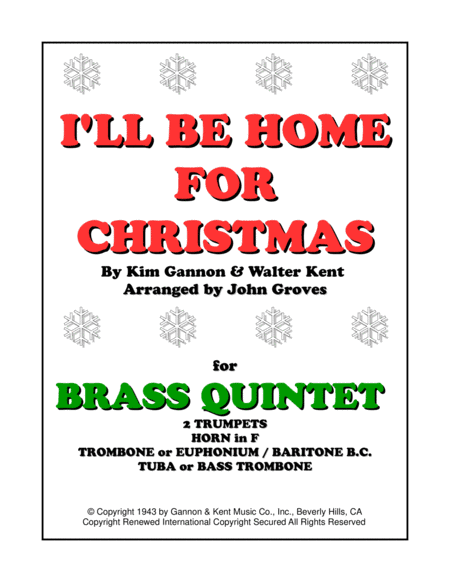 I'll Be Home For Christmas (arr. John Groves)
