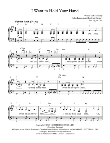 I Want To Hold Your Hand (arr. Joe Cox)