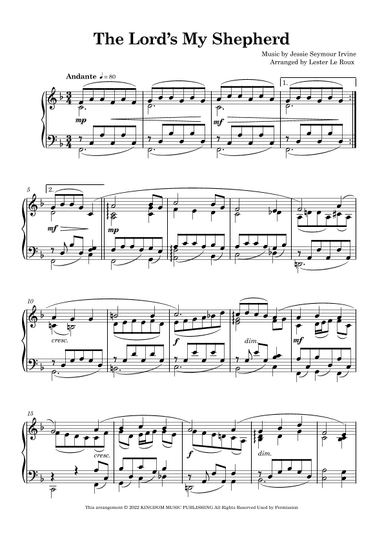 The Lord's My Shepherd (arr. Lester Le Roux)