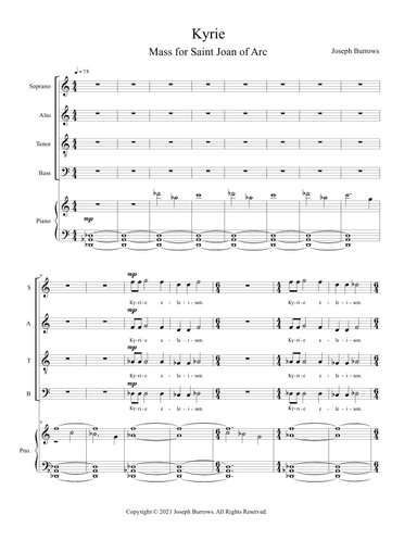 Mass for Saint Joan of Arc - Vocal Score