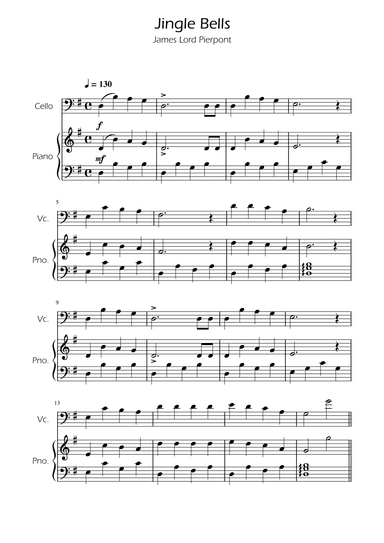 Jingle Bells - Cello Solo w/ Piano (arr. Ygor Nunes)