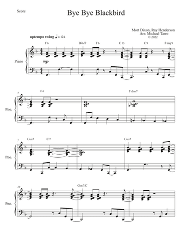 Bye Bye Blackbird (arr. MICHAEL TARRO)