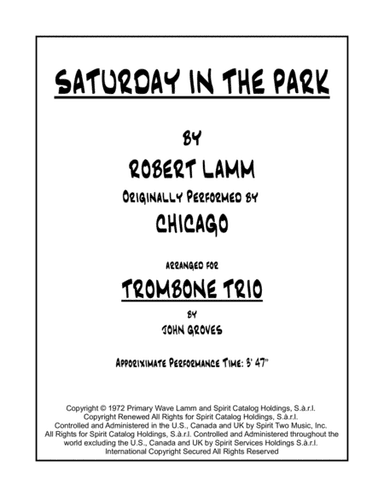 Saturday In The Park (arr. John Groves)