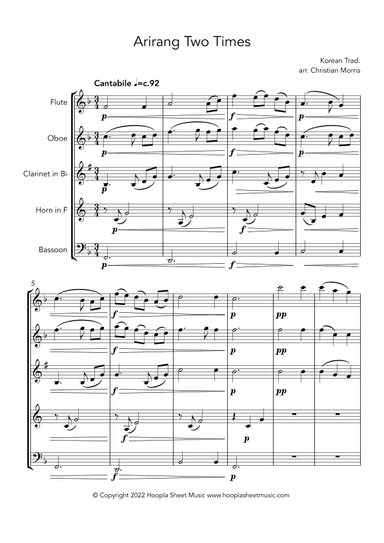Arirang Two Times (아리랑) (arr. Christian Morris)