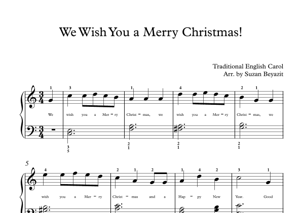 We Wish You a Merry Christmas! (Easy Piano Level 2) (arr. Suzan Beyazit)