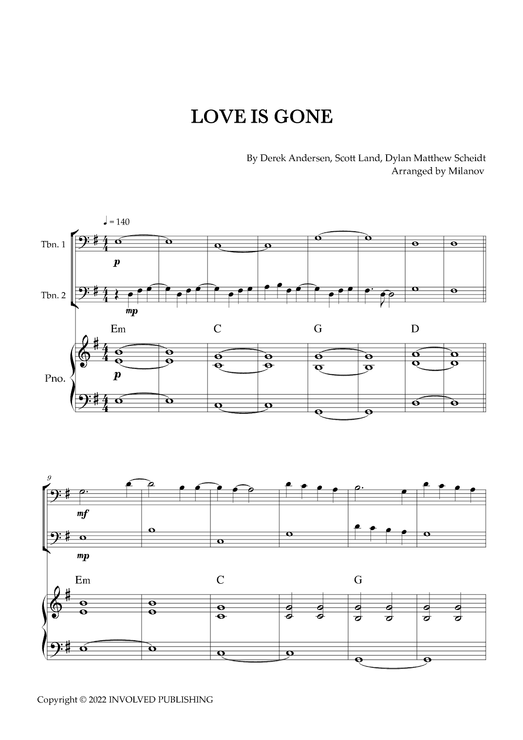 Love Is Gone (arr. Milanov)