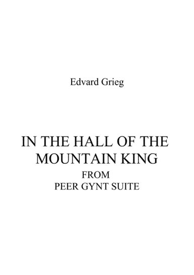 IN THE HALL OF THE MOUNTAIN KING (arr. Brian Hardy)