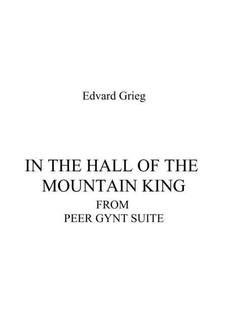 IN THE HALL OF THE MOUNTAIN KING (arr. Brian Hardy)