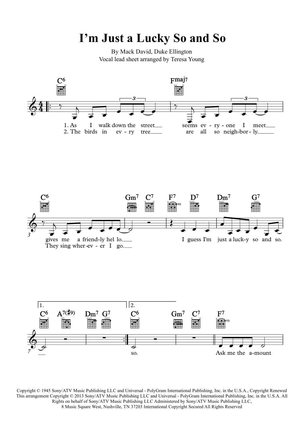 I'm Just A Lucky So And So (arr. Teresa Young)