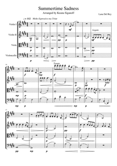 Summertime Sadness (arr. Keanu Siganoff)