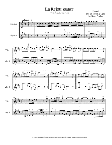 La Rejouissance for Two Violins (arr. Dave Prudon)