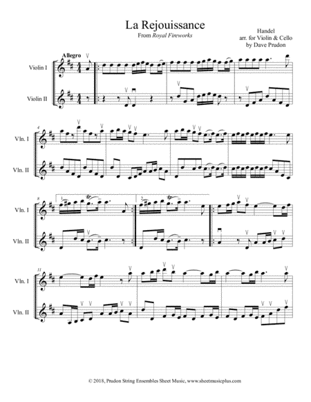 La Rejouissance for Two Violins (arr. Dave Prudon)