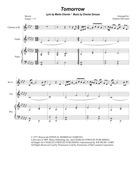 Tomorrow (arr. Stephen DeCesare)