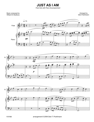JUST AS I AM - FLUTE SOLO with Piano Accompaniment (arr. Glen Poehlmann)