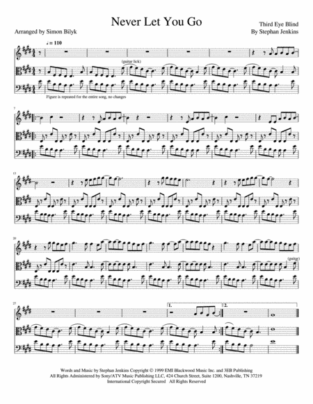 Never Let You Go (arr. Simon Bilyk)