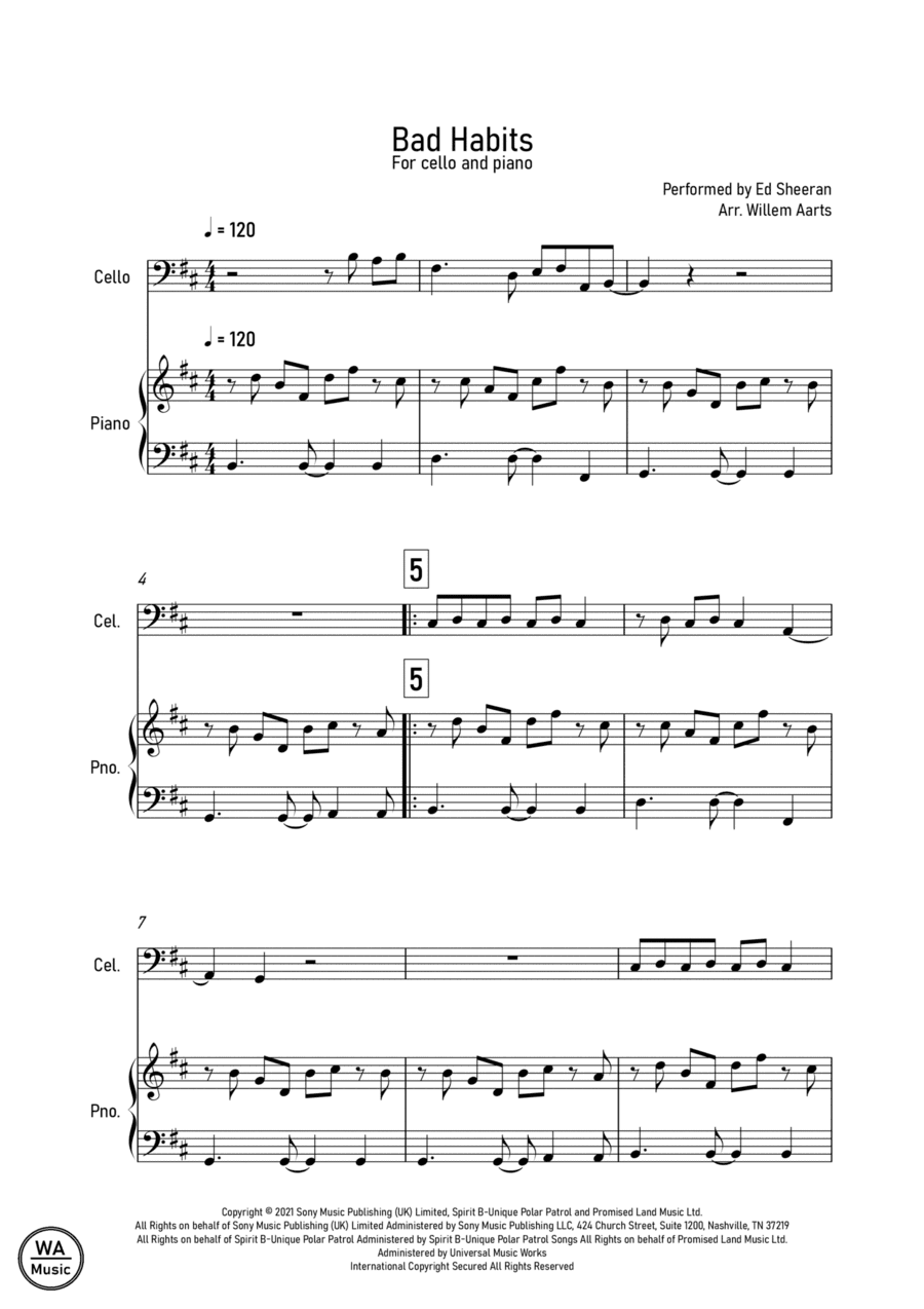 Bad Habits (arr. Willem Aarts)