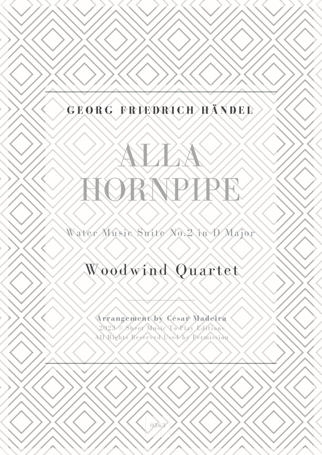 Alla Hornpipe by Handel - Woodwind Quartet (Full Score and Parts) (arr. César Madeira)
