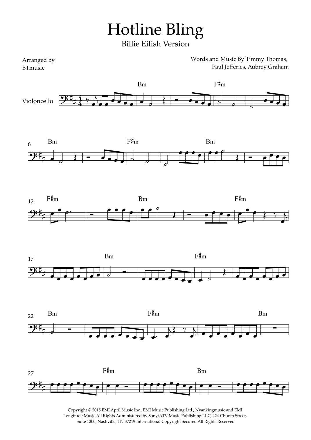 Hotline Bling (arr. BTmusic)