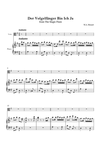 Der Vogelfänger bin ich ja (arr. André Nusa)