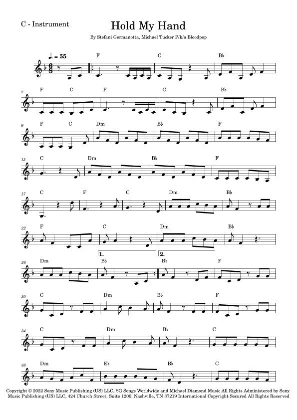 Hold My Hand (arr. Fabio Eduardo de Oliveira)