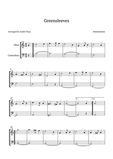 Greensleeves (arr. André Nusa)