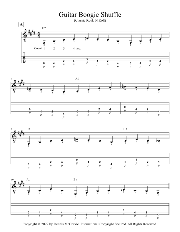 Guitar Boogie Shuffle for FIngerstyle Guitar (arr. Dennis McCorkle)
