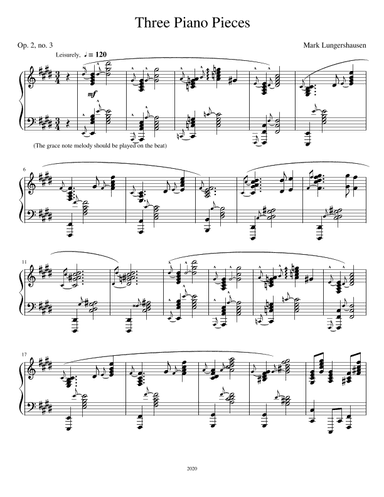 Three Piano Pieces, number 3
