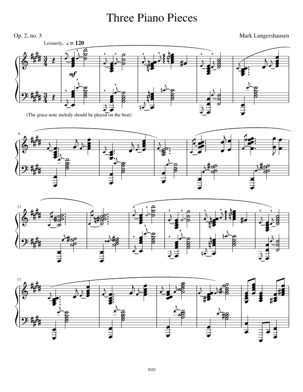 Three Piano Pieces, number 3