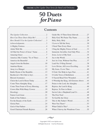 50 Duets for Piano (arr. Joseph Schoonmaker - www.lipslur.com)