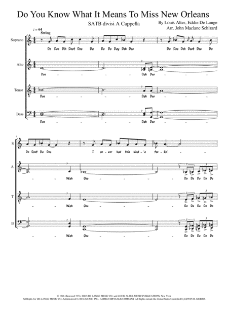 Do You Know What It Means To Miss New Orleans (arr. John Maclane Schirard)
