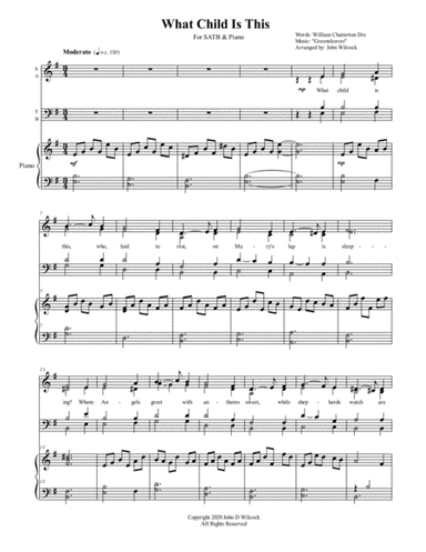 What Child is This - SATB and Piano (arr. John D Wilcock)