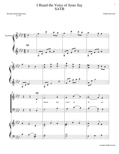 I Heard The Voice of Jesus Say (arr. Judith E. Snowdon)