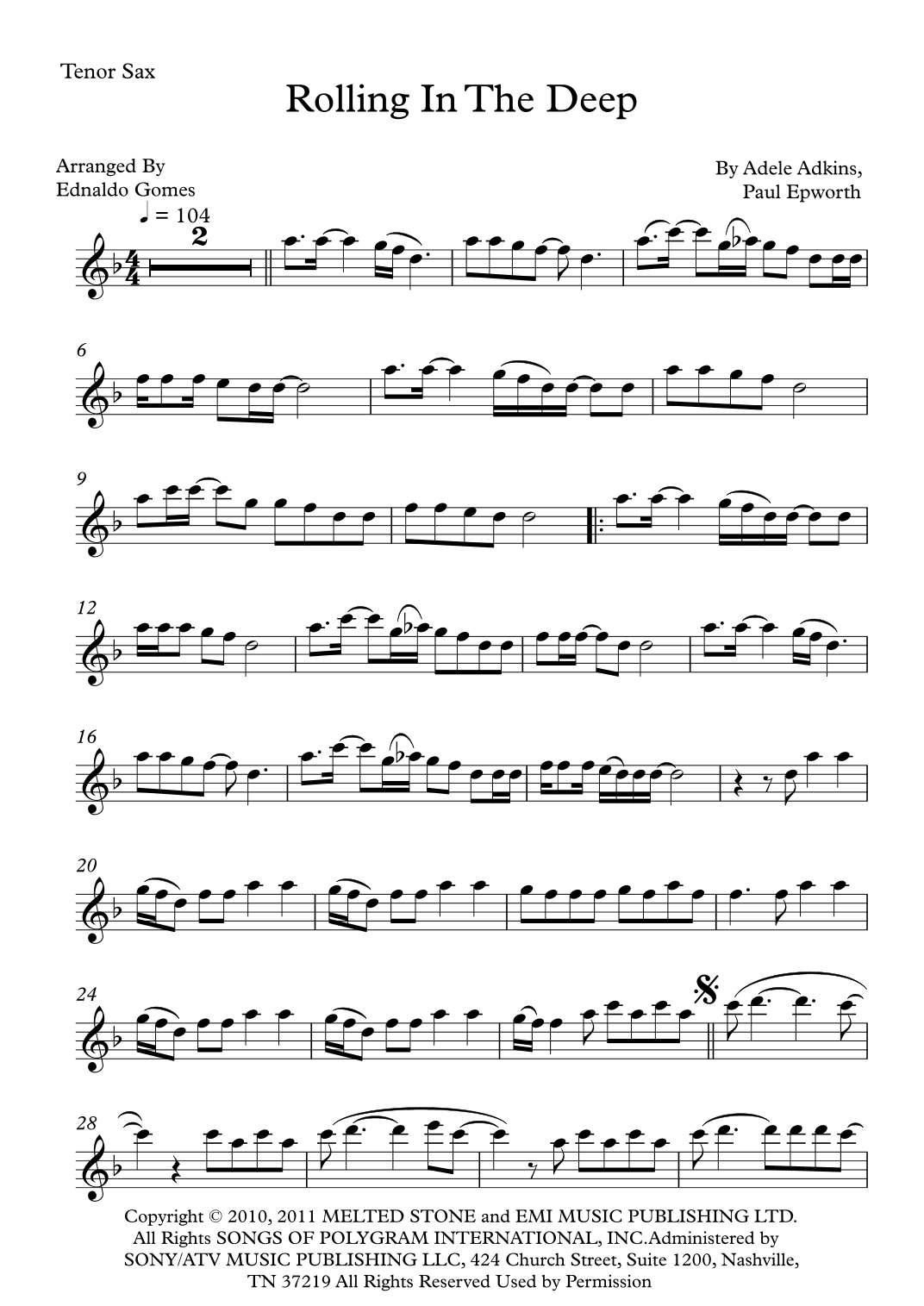 Rolling In The Deep (arr. Ednaldo Gomes)