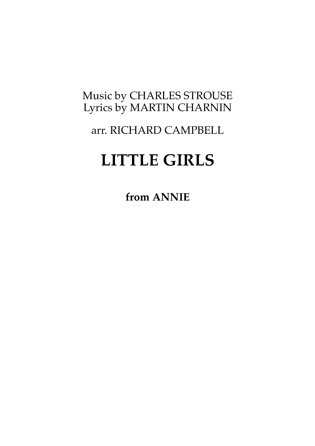Little Girls (arr. Richard Campbell)