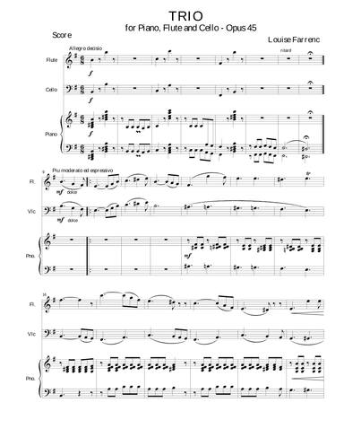 Trio for Piano, Flute and Cello - Opus 45 (arr. Gary Bricault)