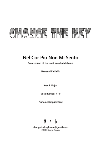 Nel cor piu non mi sento - F Major (arr. Sharyn Rogers)