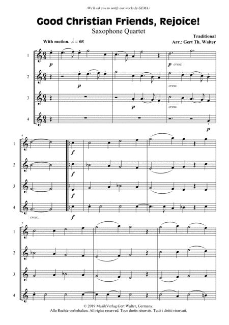 Good Christian Friends, Rejoice! (arr. Gert Th. Walter)