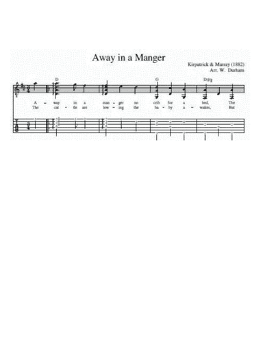 Away in a Manger for Fingerstyle Guitar - Tab / Notation / Lyrics (arr. Big Bill Durham)