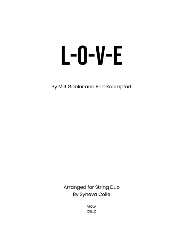 L-o-v-e (arr. Syneva Colle)