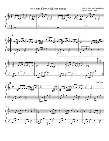 The Wind Beneath My Wings (arr. Debbie Vinick)