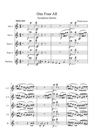 One Four All - Saxophone Quintet (AATTB)